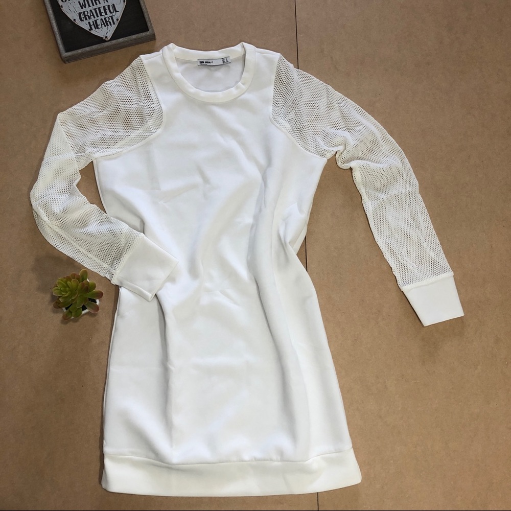 Zara Special-T Mesh sleeve dress/top size S